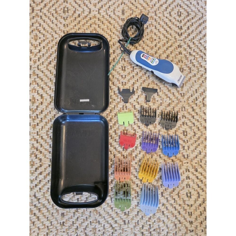 Wahl Color Pro Corded Hair Clipper Kit Model MC3 Color Coded Guides Case H1 - Picture 2 of 16